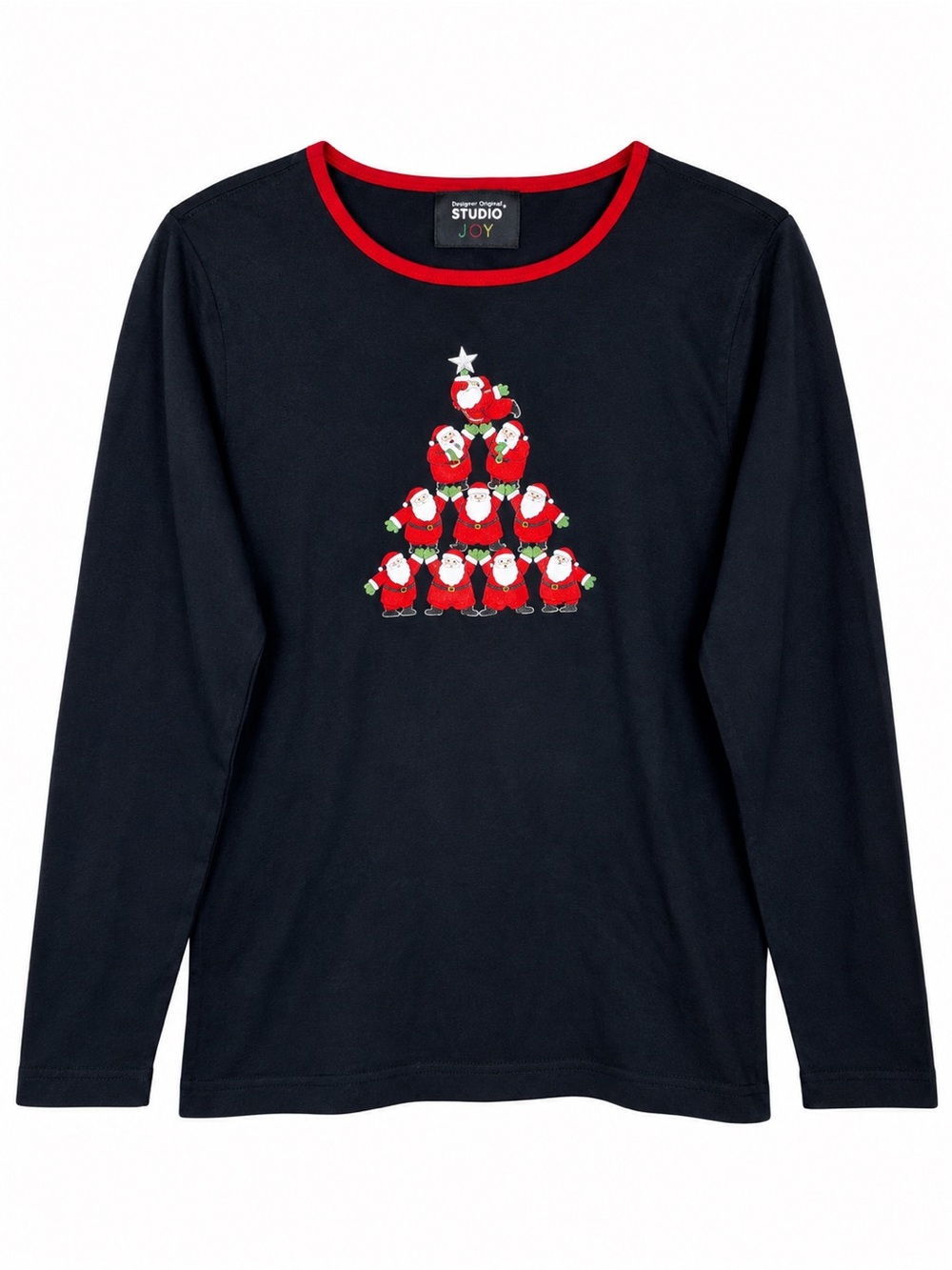 Designer Original Studio Joy Santa Christmas Tree Long Sleeve Top Large